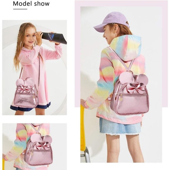 Bowknot Polka Dot Mini Backpack And Convertible Shoulder Bag Purse for Women - Picture 7 of 7